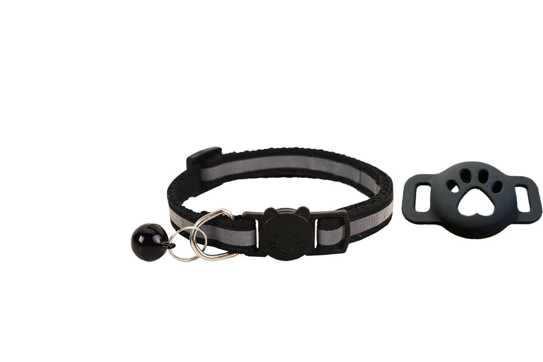 iOS Smart GPS Tracker & Premium Reflective Cat Collar Bundle Secure Adjustable Anti-Lost Location Finder for Kittens