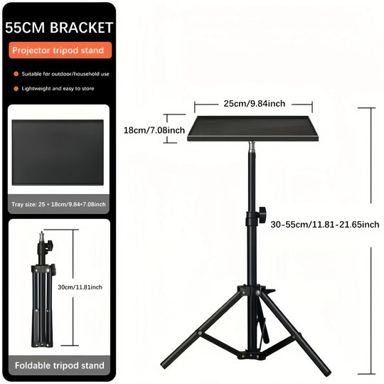 Mini Projector Stand, 25*18cm Small Tray Support, 3 Height Adjustable, Portable Desktop Bracket for Small Projectors