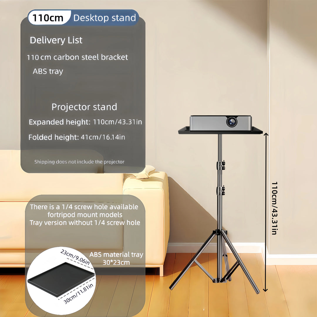 Projector Stand, 30*23cm Tray Support, Four Heights Available, Suitable for Different Sizes of Projectors, Height Adjustable