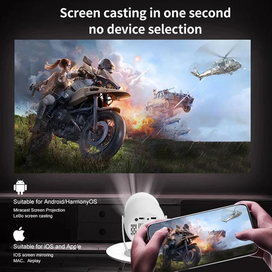 2026 Portable Projector Home 1080p Projector Mini Android 4K HD Intelligent Wireless Y400 Projector High Luminous Multi Language