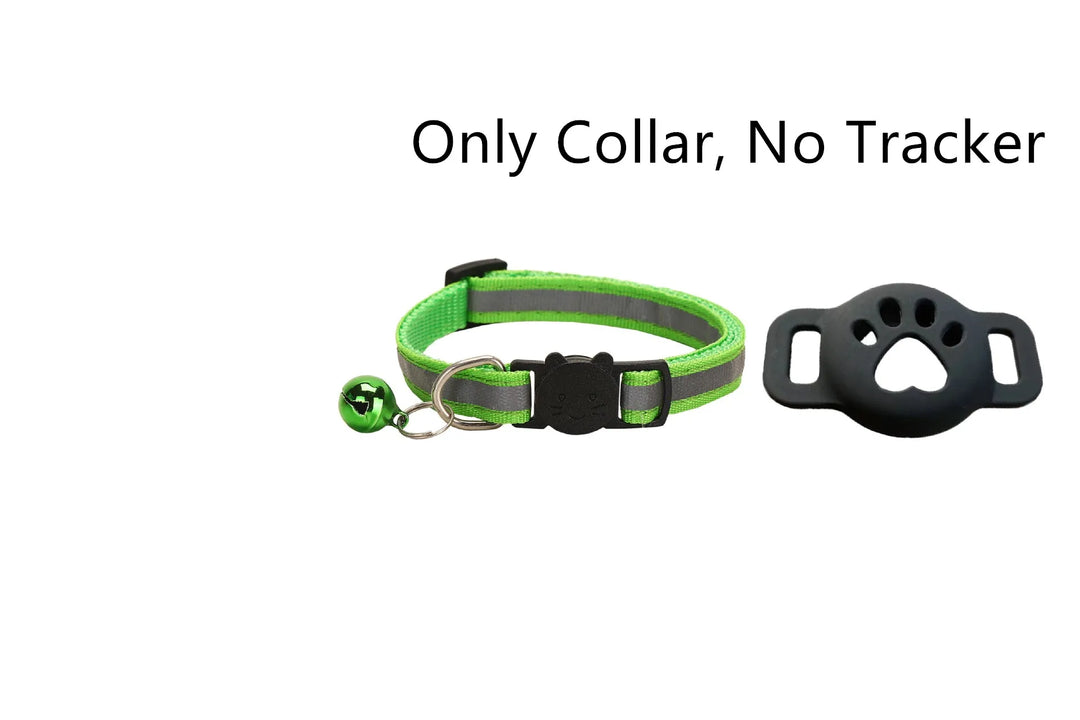 iOS Smart GPS Tracker & Premium Reflective Cat Collar Bundle Secure Adjustable Anti-Lost Location Finder for Kittens