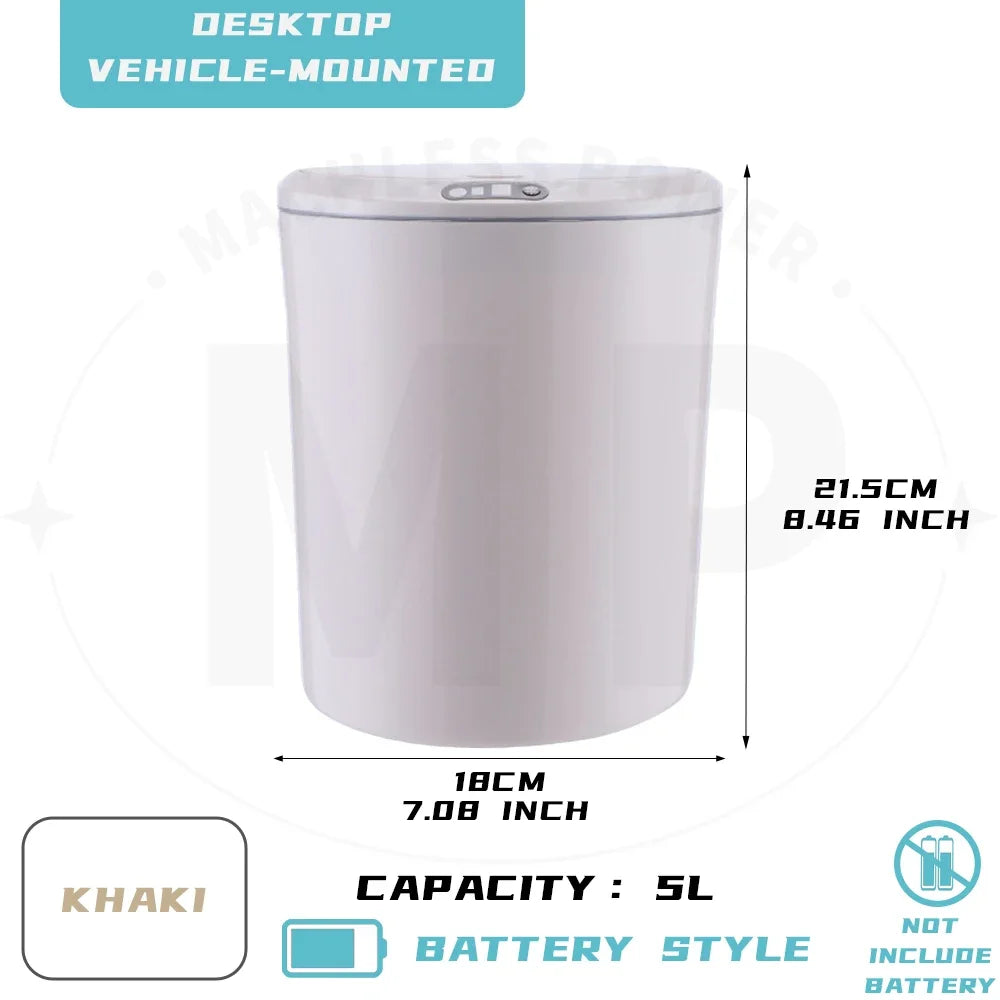 3L/5L Smart Sensor Desktop Trash Can Automatic Vehicle-mounted Waste Bin Car Storage Bucket Ashcan Low Noise Garbage Buckets
