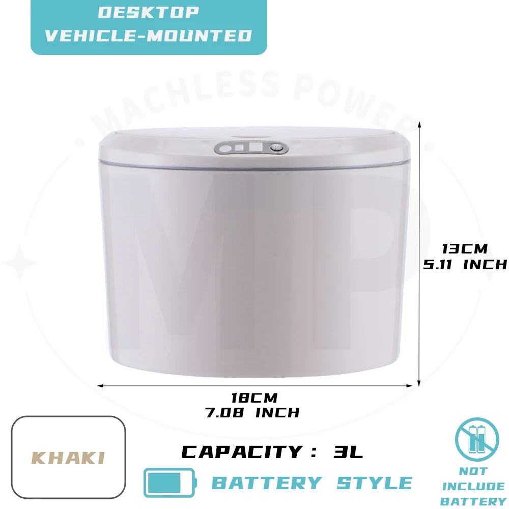 3L/5L Smart Sensor Desktop Trash Can Automatic Vehicle-mounted Waste Bin Car Storage Bucket Ashcan Low Noise Garbage Buckets