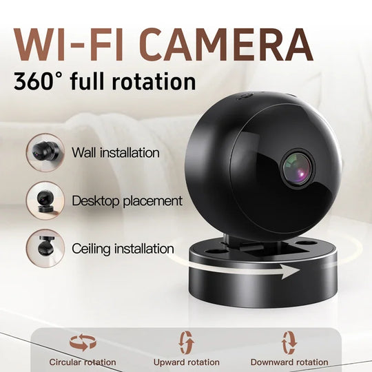 Smart 360° 4K Security Camera WiFi Wireless Indoor Outdoor Surveillance Motion Detection Night Vision Monitor System for Home