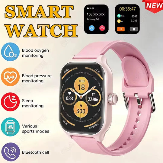 Smart watch with full touch screen, call, message reminder, music control and other functions, compatible with iPhone/android mo