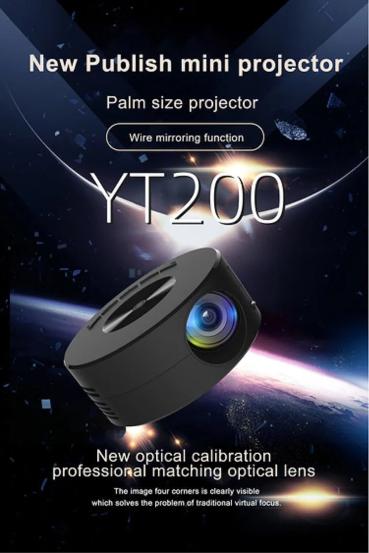 Mini circular projector YT200. High definition projector. Pocket projectors are convenient to carry.