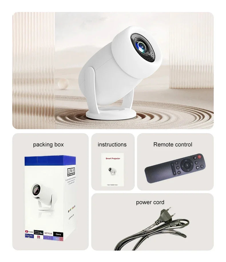 2026 Portable Projector Home 1080p Projector Mini Android 4K HD Intelligent Wireless Y400 Projector High Luminous Multi Language