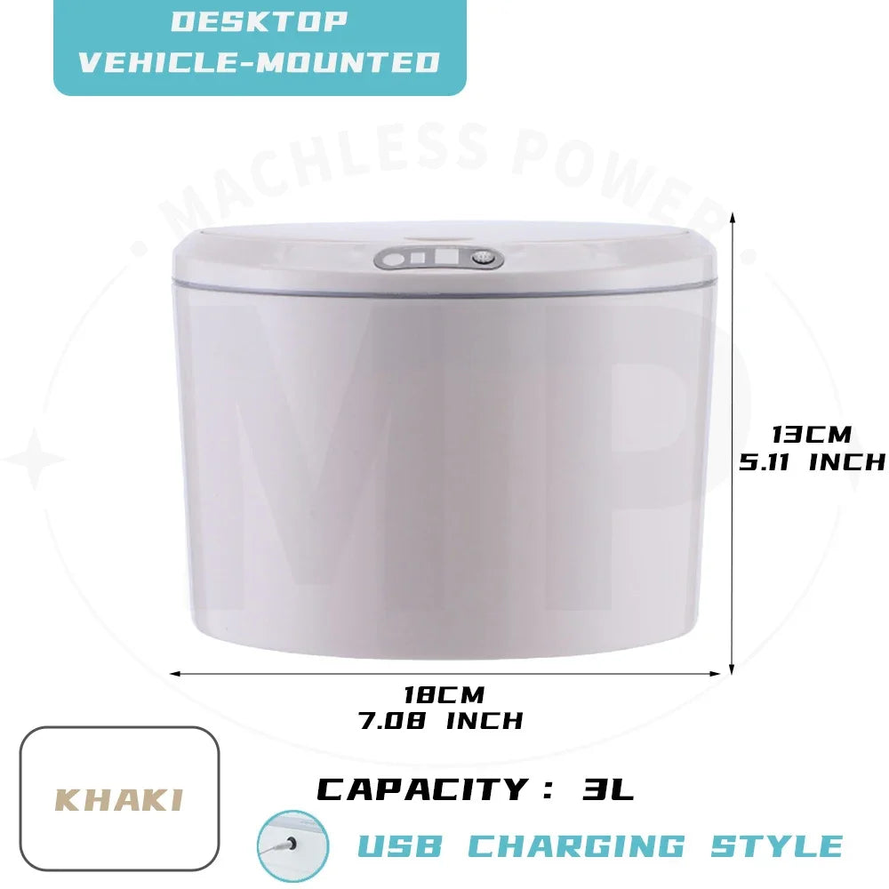 3L/5L Smart Sensor Desktop Trash Can Automatic Vehicle-mounted Waste Bin Car Storage Bucket Ashcan Low Noise Garbage Buckets