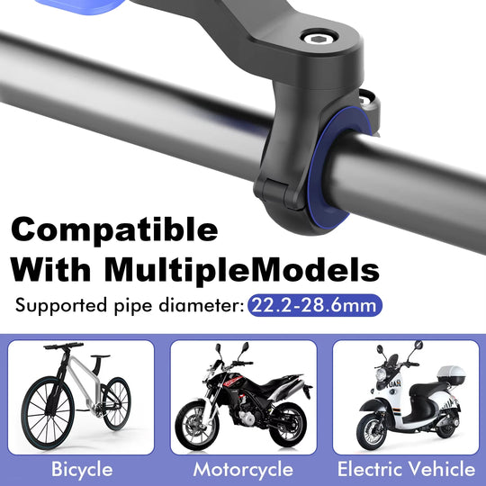 Bike Phone Holder, Motorcycle Mount - Motorcycle Phone Holder, Handlebar Cell Phone Clamp, E-Bike Scooter Phone Clip