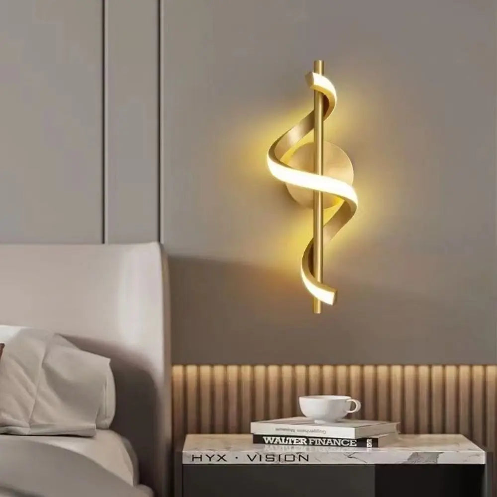 Lighting Decorative 220V LED Wall Lamp Luxurious Modern Bedside Sconce Nordic Spiral Loft Lamps Indoor