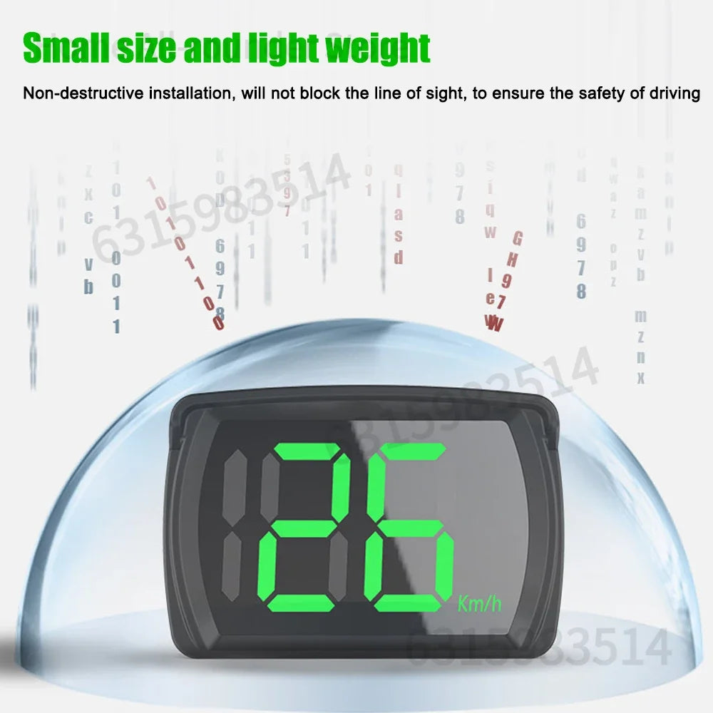 Car HUD GPS Speedometer MPH Digital Head Up Display Large LED Font For Truck SUV Motorcycle Universal Accessories