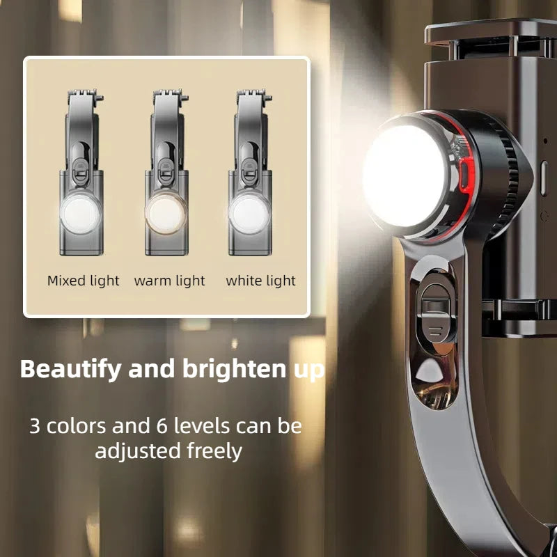 Mobile gimbal Stabilizer Foldable with Tripod Stand, Anti-Shake Function and Phone Holder for Live Streaming and Selfie Stick
