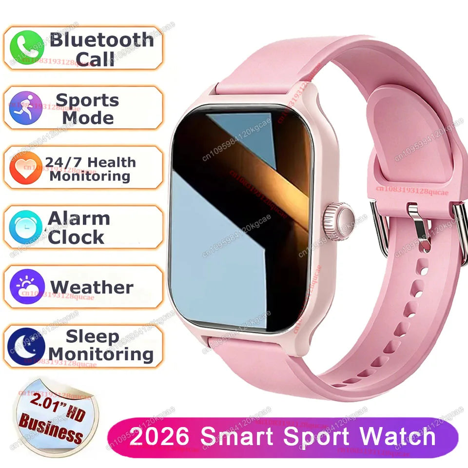 Smart Watch Men 2.01'' AMOLED Screen Waterproof Multiple Sport Mode Fitness HD Bluetooth Call Smartwatch Men Women Bracelet Ht30