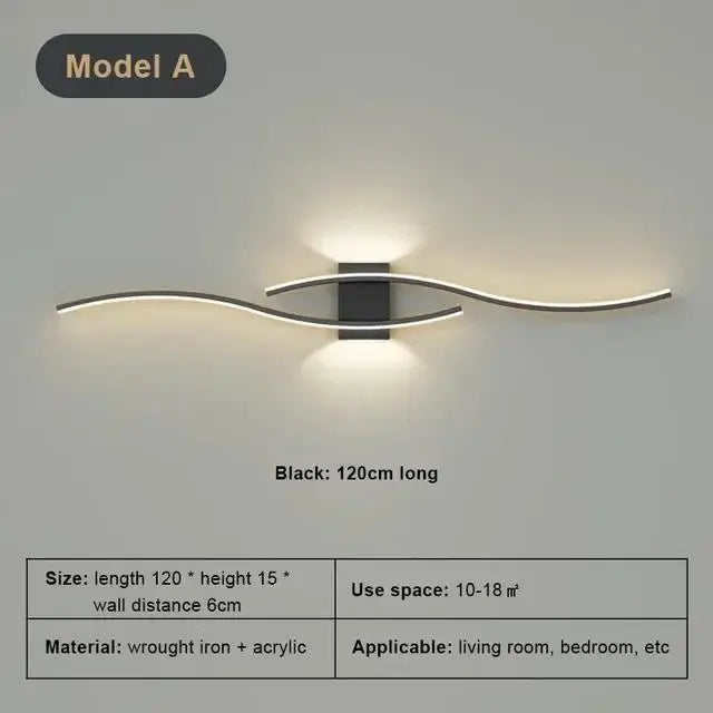 Modern LED Wall Lamp For Living Room Bedroom Bedside Wall Lights Background Decor Wall Light Sconces Indoor Lighting Fixture