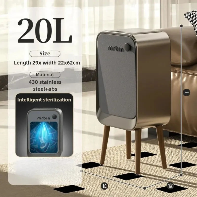 20L Automatic Sensor Trash Can Smart Intelligent Electric Kitchen Garbage Bin Luxury Bedroom High Foot Litter Bin Home Cleaning
