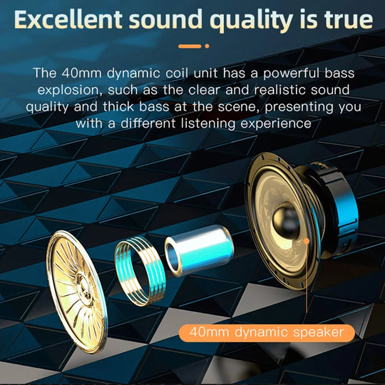 New Earphone wireless bluetooth headset 5.0 foldable support TF card/FM radio/Bluetooth stereo headset with microphone deep bass