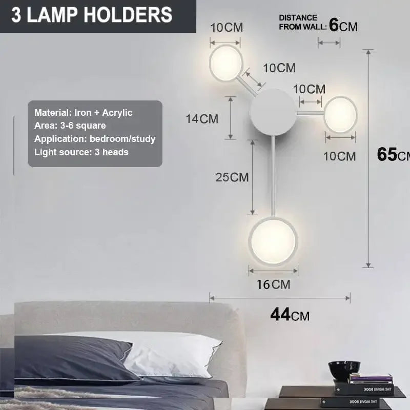 Nordic Modern Wall Lamp Led Minimalist Wall Light  Living Room Bedroom Staircase Light Home Decoration Bedside Wall Sconce Lamps