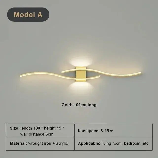 Modern LED Wall Lamp For Living Room Bedroom Bedside Wall Lights Background Decor Wall Light Sconces Indoor Lighting Fixture