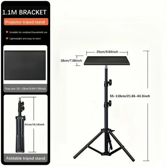 Mini Projector Stand, 25*18cm Small Tray Support, 3 Height Adjustable, Portable Desktop Bracket for Small Projectors