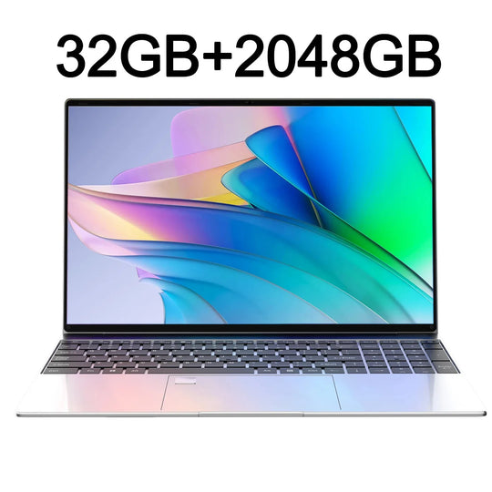 17.3" Portable Laptops Intel 6500Y Windows 11 32GB 2TB HD Display Fingerprint Unlock Gamer Study Office Notebook Computer PC