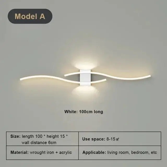 Modern LED Wall Lamp For Living Room Bedroom Bedside Wall Lights Background Decor Wall Light Sconces Indoor Lighting Fixture