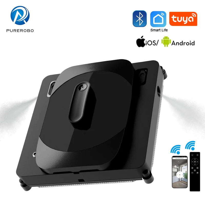PUREROBO Smart Robot Window Cleaner ，Smart With APP & Remote Control，Automatic Water Spray，Robot Glass Cleaner W-S8S