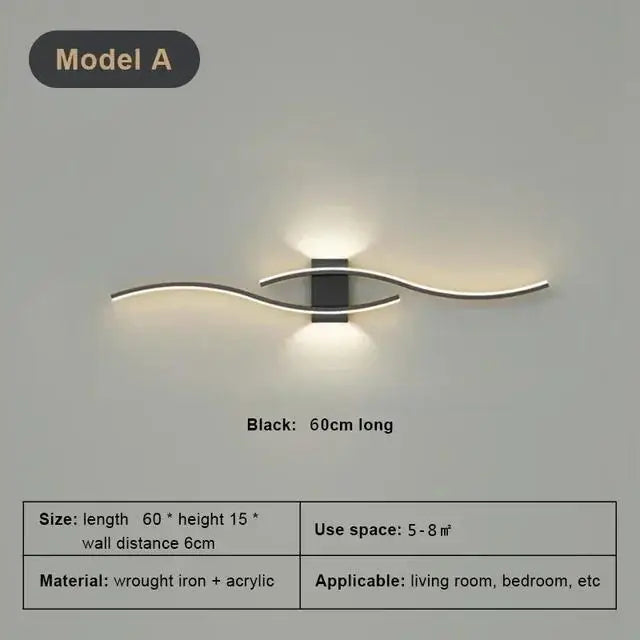 Modern LED Wall Lamp For Living Room Bedroom Bedside Wall Lights Background Decor Wall Light Sconces Indoor Lighting Fixture