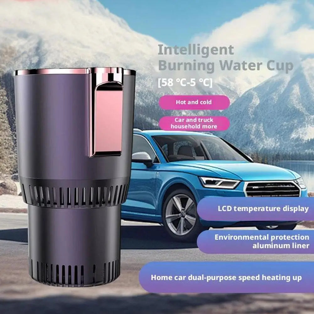 Smart 12V Portable Mini Can Fridge Cooler & Warmer, 2-in-1 Single Cup Holder Chiller for Car & Office Desk Travel Mug Heater