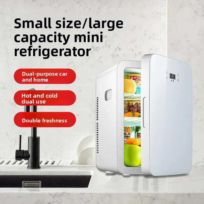 BESRCHOICEDouble Refrigeration 22L Household Car Refrigerator Car Heating and Cooling Box Mini Refrigerator 55-75W 220-240v