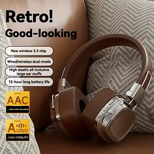 2025 New 5.3 Foldable Wireless Bluetooth Headsets Headset Gamer Choice Retro Over  Headphones DJ Stereo Sounds Bluetooth