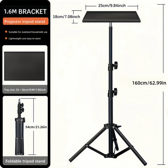 Mini Projector Stand, 25*18cm Small Tray Support, 3 Height Adjustable, Portable Desktop Bracket for Small Projectors