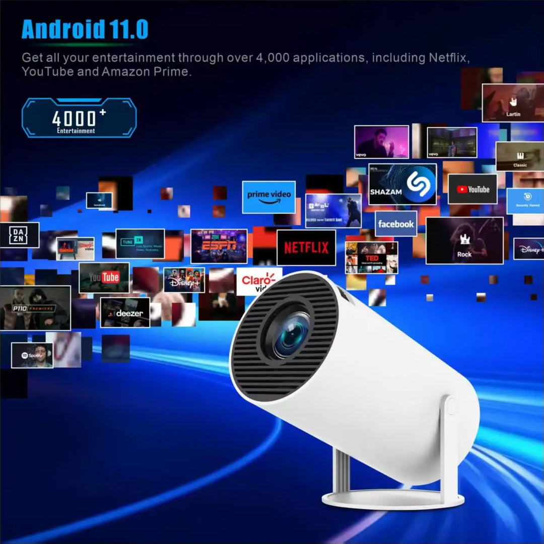 Mini HY300 Portable Projector Android 11 720P 4K Home Outdoor Cinema