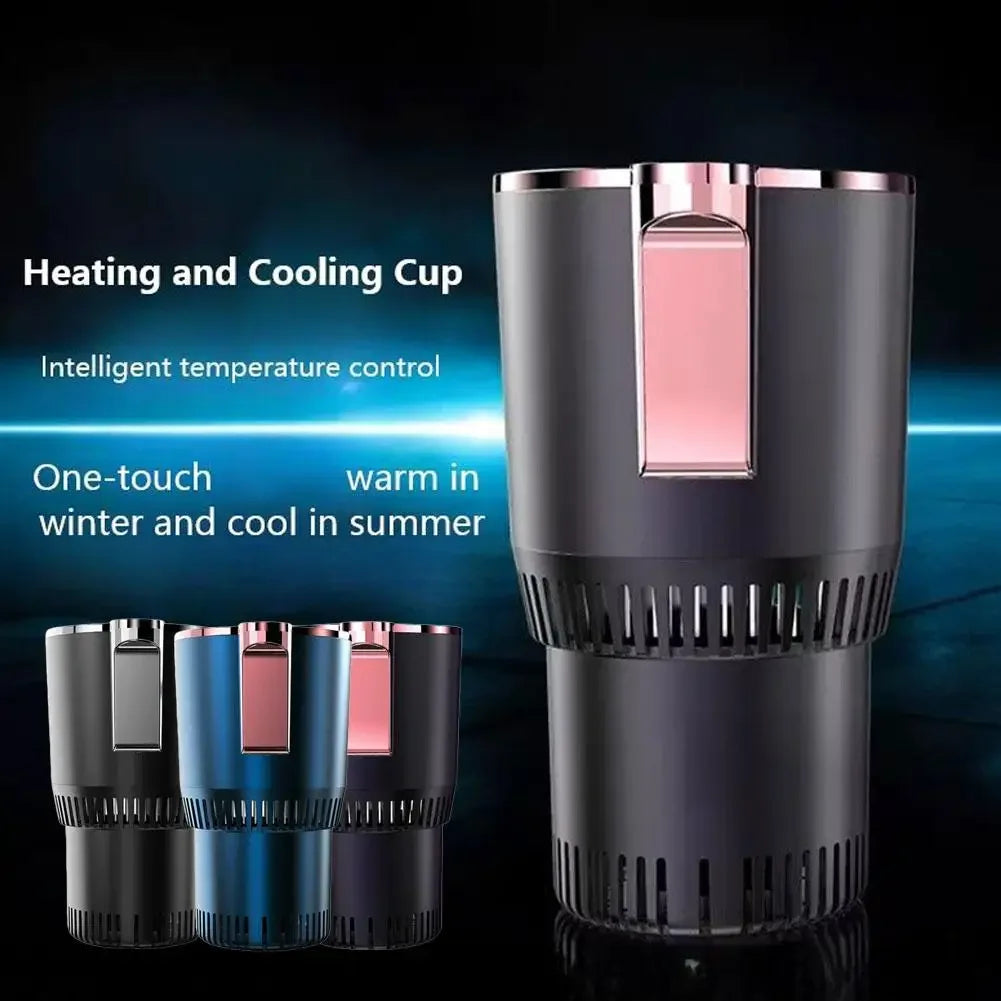 Smart 12V Portable Mini Can Fridge Cooler & Warmer, 2-in-1 Single Cup Holder Chiller for Car & Office Desk Travel Mug Heater