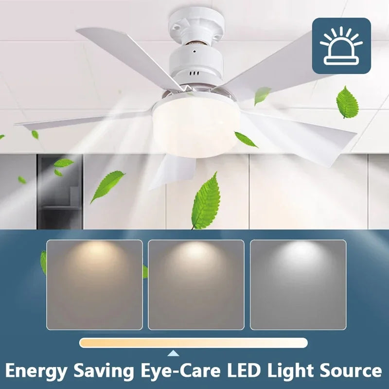 Smart 2 In 1 Ceiling Fan With Remote Control Dimming Energy-saving Lighting E27 Silence Fan Lights Bedroom Living Room Kitchen