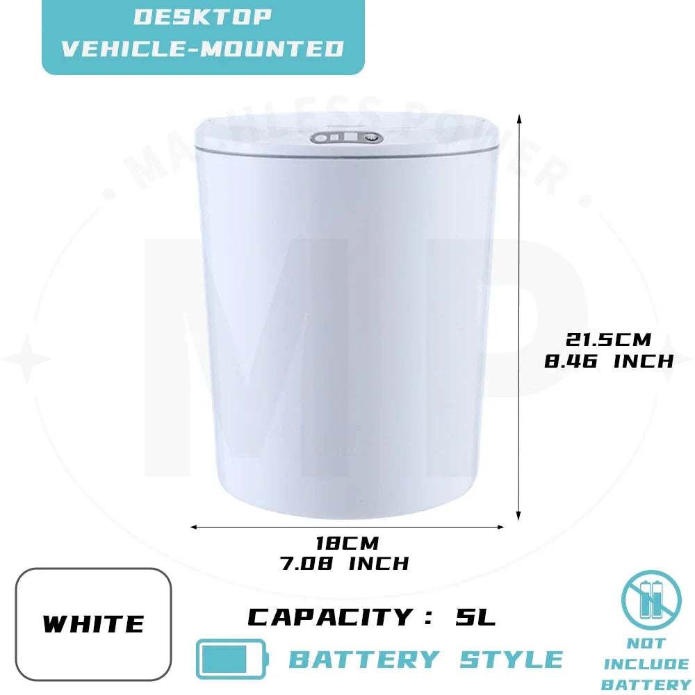 3L/5L Smart Sensor Desktop Trash Can Automatic Vehicle-mounted Waste Bin Car Storage Bucket Ashcan Low Noise Garbage Buckets