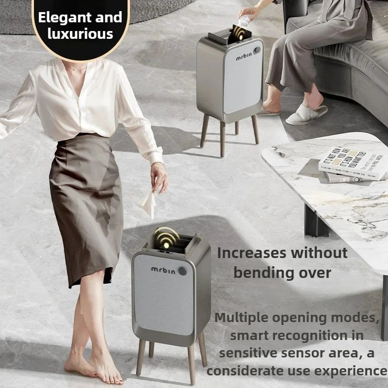 20L Automatic Sensor Trash Can Smart Intelligent Electric Kitchen Garbage Bin Luxury Bedroom High Foot Litter Bin Home Cleaning