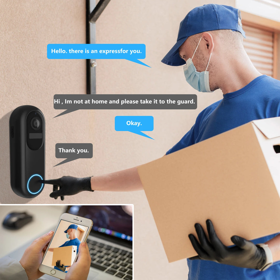 Smart 2.4G/5G 1080P Video Doorbell Camera System Effective Wireless Video Intercom for Home Security Smart Door Bell