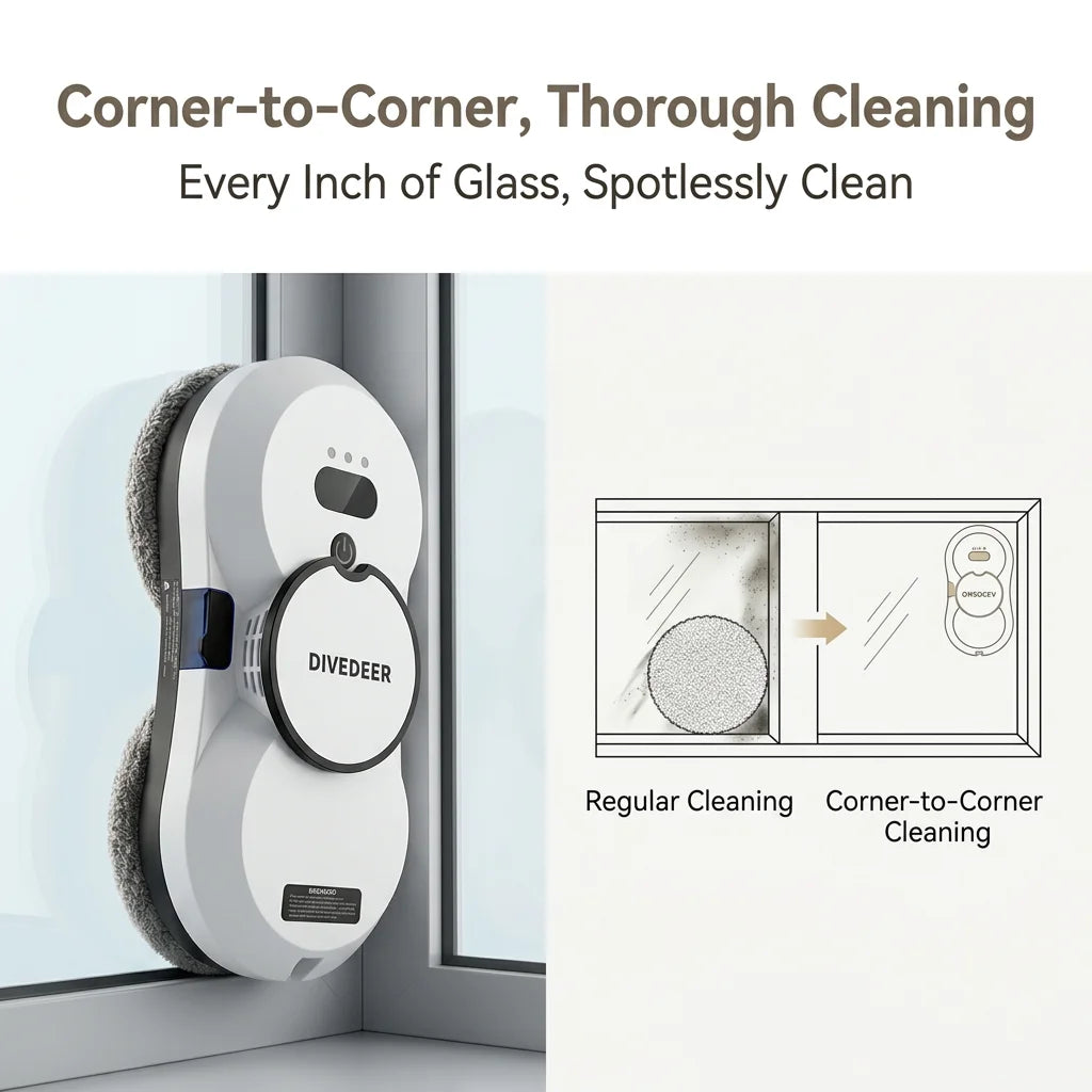 DIVEDEER Water spray window cleaning robot intelligent high-rise double-sided brushless motor glass cleaner spray type