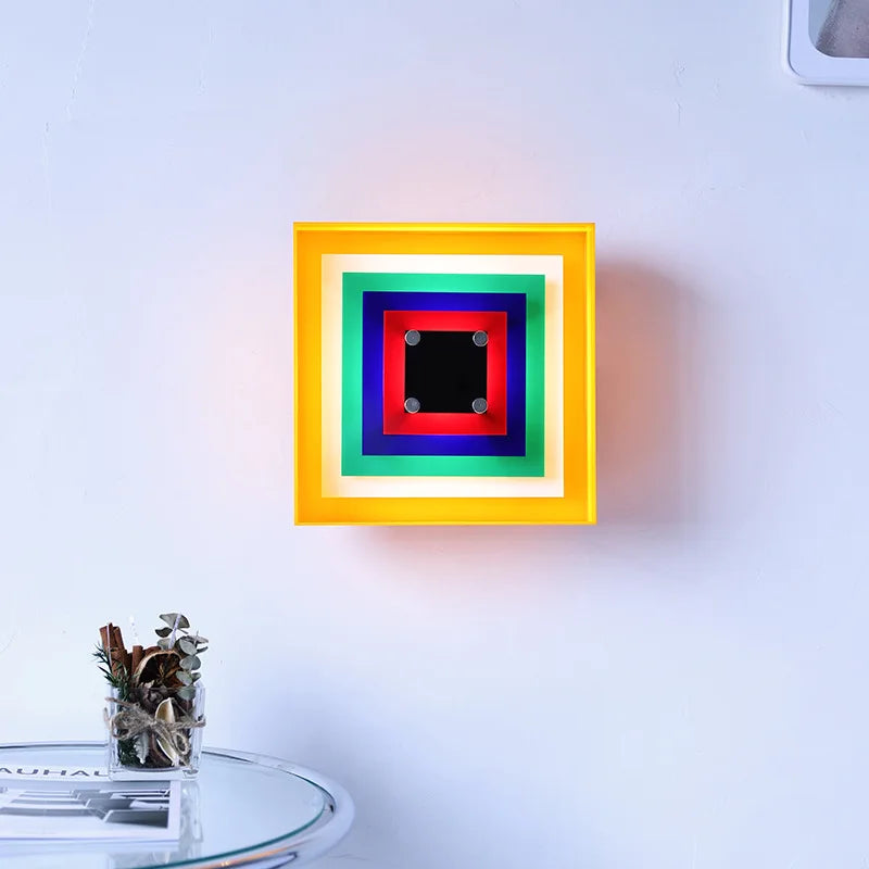 Memphis Medieval Wall Lamps Bauhaus Color Photo Frame Lamps Minimalist Home Decor Living Room Aisle Bedroom Bedside Wall Lights