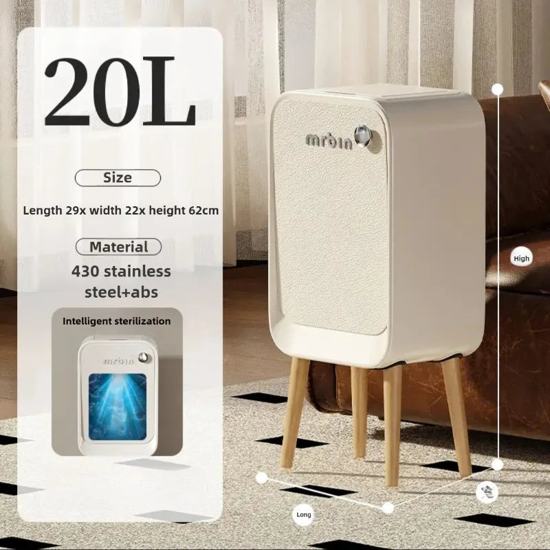 20L Automatic Sensor Trash Can Smart Intelligent Electric Kitchen Garbage Bin Luxury Bedroom High Foot Litter Bin Home Cleaning
