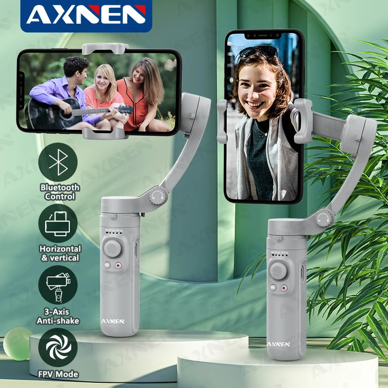 3-Axis Gimbal Stabilizer for Smartphone Handheld Phone Video Record, Android iPhone Vlog Cellphone Stabilizer Rotating Shooting