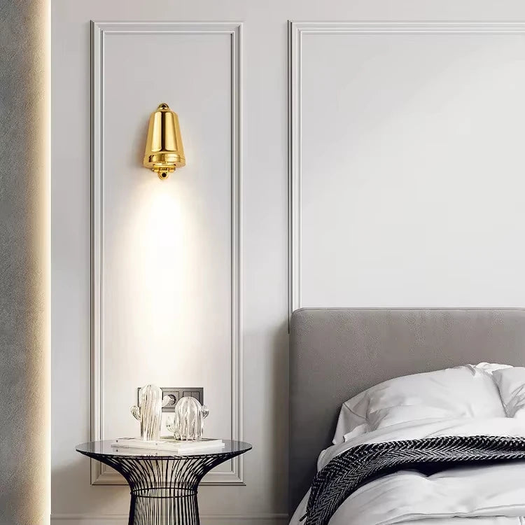 LED Wall Lamp Indoor Lighting for Stairs Entrance Balcony Retro Wall Lights Luxury Door Bell Shape Aluminum Sconce Home Decors