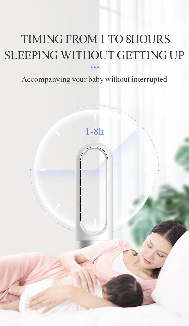 Smart Home Air Cooling Fan with Tower-Installable Bladeless Design Includes Air Purifier for Household Use