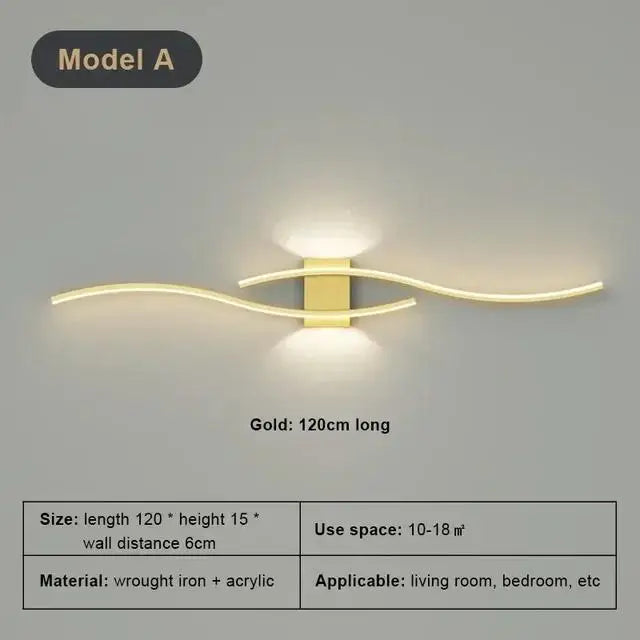 Modern LED Wall Lamp For Living Room Bedroom Bedside Wall Lights Background Decor Wall Light Sconces Indoor Lighting Fixture