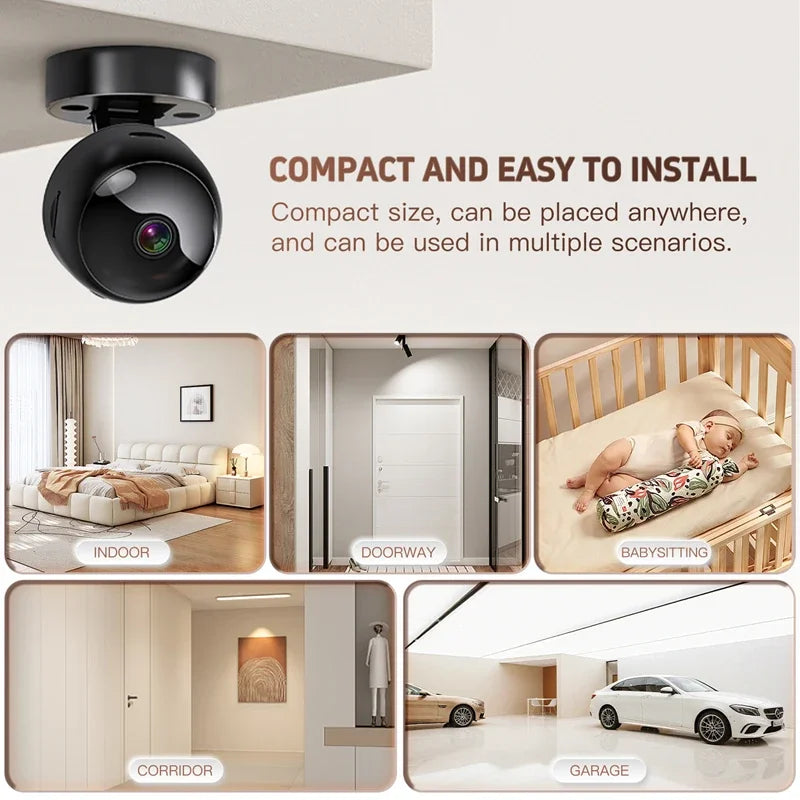Smart 360° 4K Security Camera WiFi Wireless Indoor Outdoor Surveillance Motion Detection Night Vision Monitor System for Home