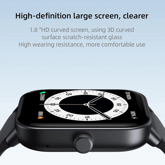 Smart Watches For Men Women Blue Tooth Call Smartwatch 1.8 Inch Bracelet Waterproof Sports Fitness Voice Assistant Heart Rate