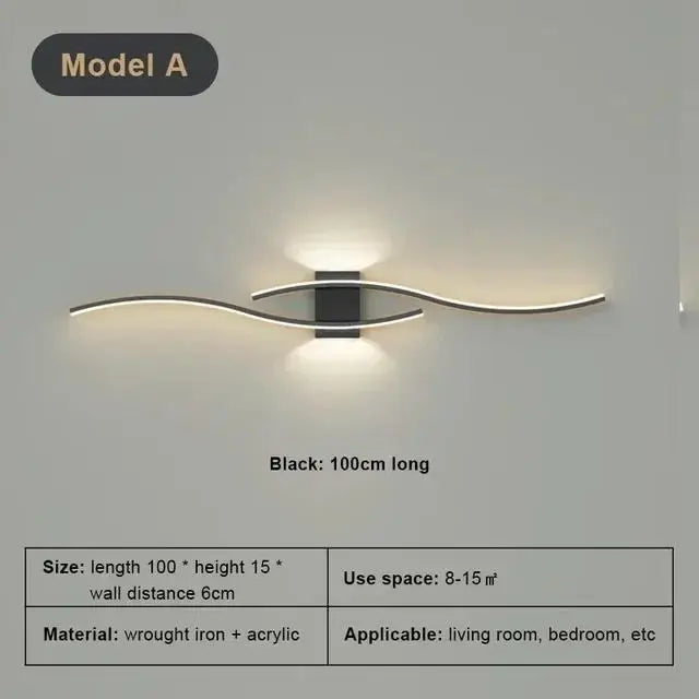Modern LED Wall Lamp For Living Room Bedroom Bedside Wall Lights Background Decor Wall Light Sconces Indoor Lighting Fixture