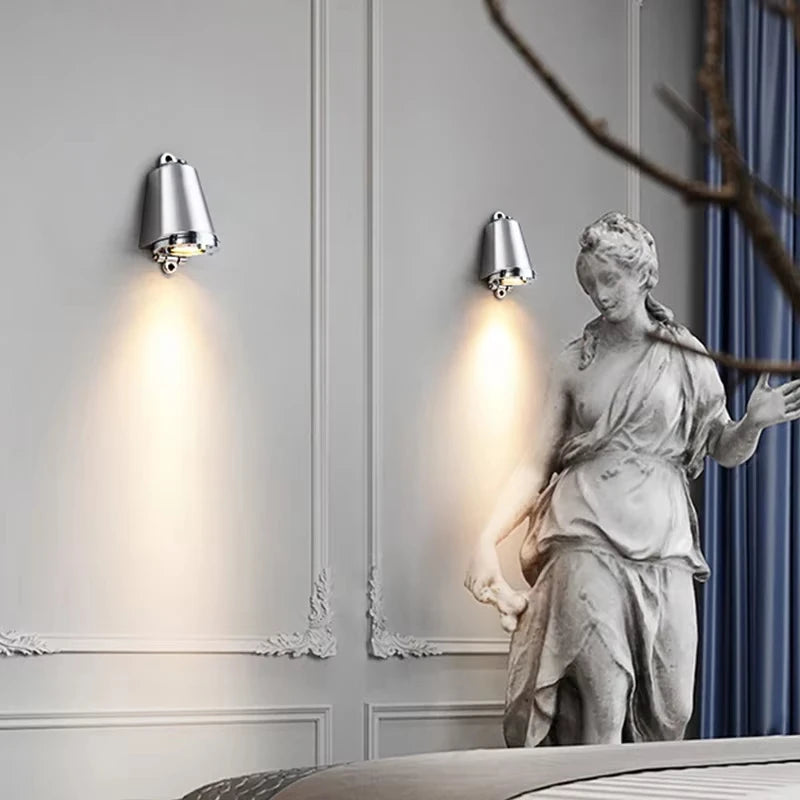 LED Wall Lamp Indoor Lighting for Stairs Entrance Balcony Retro Wall Lights Luxury Door Bell Shape Aluminum Sconce Home Decors