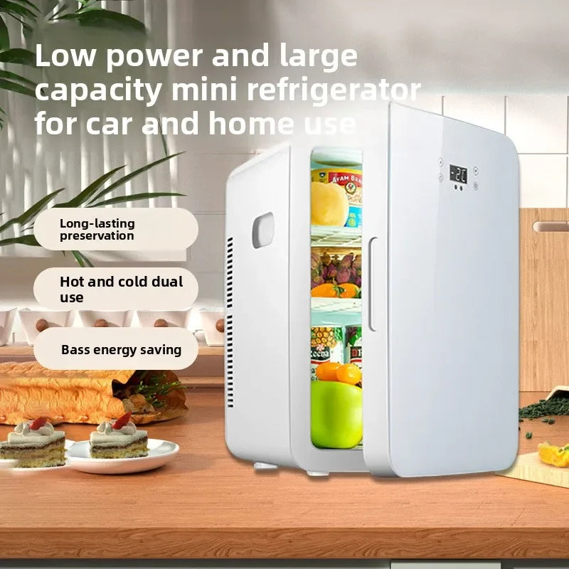 BESRCHOICEDouble Refrigeration 22L Household Car Refrigerator Car Heating and Cooling Box Mini Refrigerator 55-75W 220-240v