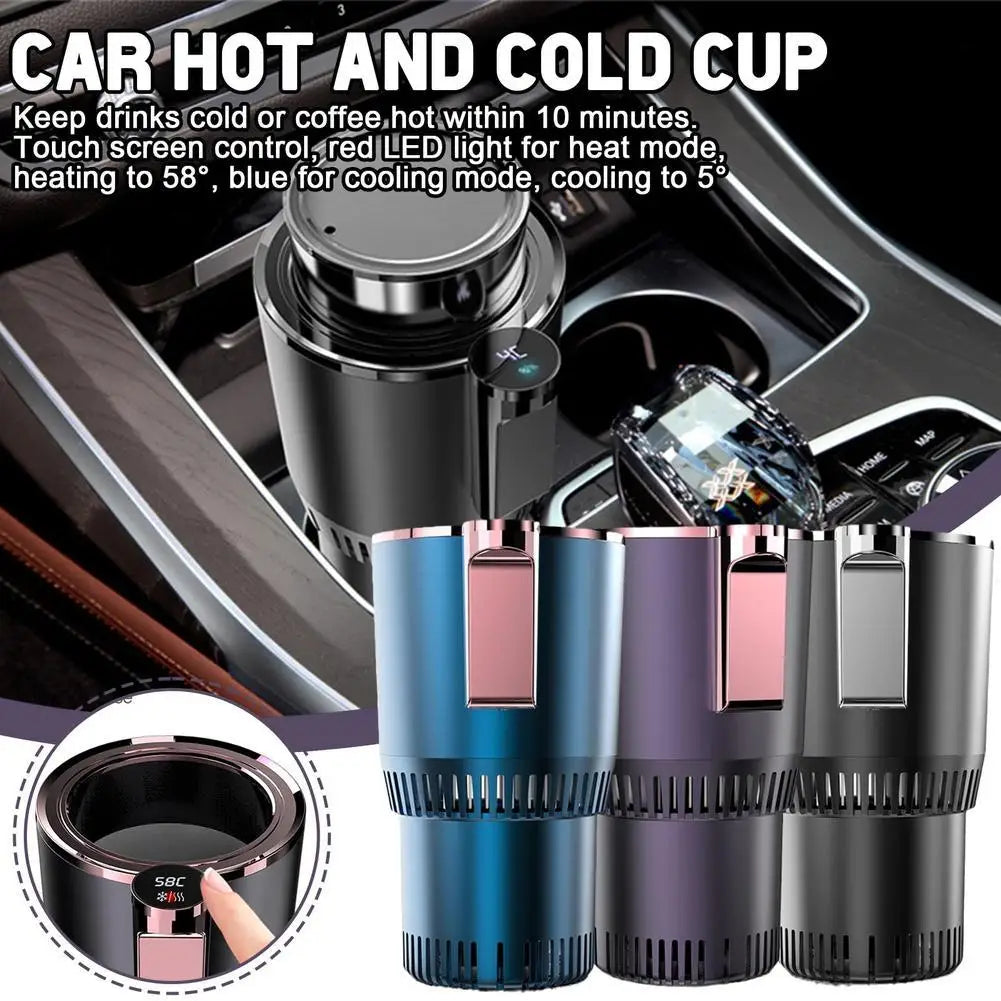 Smart 12V Portable Mini Can Fridge Cooler & Warmer, 2-in-1 Single Cup Holder Chiller for Car & Office Desk Travel Mug Heater